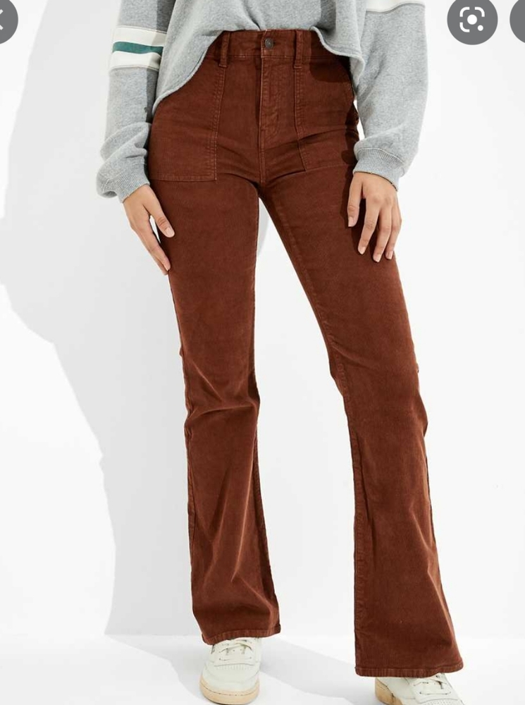 NWT AE Super Hi-Rise Flare Corduroys -Brown size 6